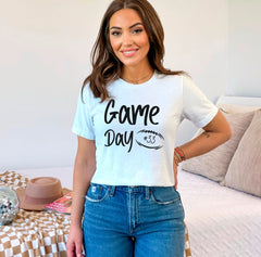 Custom Game Day Football T-Shirt - Personalized Team Number Shirt - Football Fan Tee - Football Mom Gift - Sports Team Tee - Football Season