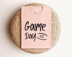 Custom Game Day Football T-Shirt - Personalized Team Number Shirt - Football Fan Tee - Football Mom Gift - Sports Team Tee - Football Season