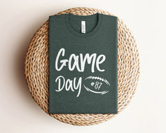 Custom Game Day Football T-Shirt - Personalized Team Number Shirt - Football Fan Tee - Football Mom Gift - Sports Team Tee - Football Season