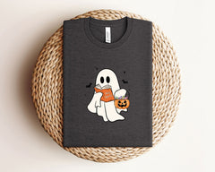 Ghost Reading T-Shirt - Spooky Book Lover Gift - Spooky Season Tee - Ghost Spooky Reading Shirt - Halloween Teacher  - Bookish Shirt