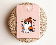 Ghost Coffee T-Shirt - Halloween Ghost Shirt - Ghost Fall Coffee Shirt - Spooky Season T-Shirt - Halloween Gift - Cute Fall Shirt