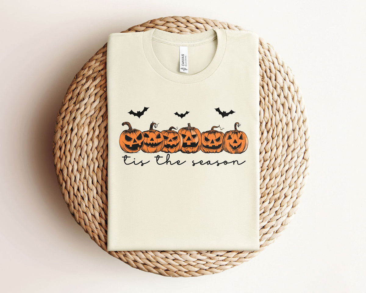Tis the Season Shirt - Halloween Pumpkin Tee - Spooky Season Shirt - Fall Pumpkin Tee - Fall Gift -Halloween Party Shirt - Bats Halloween