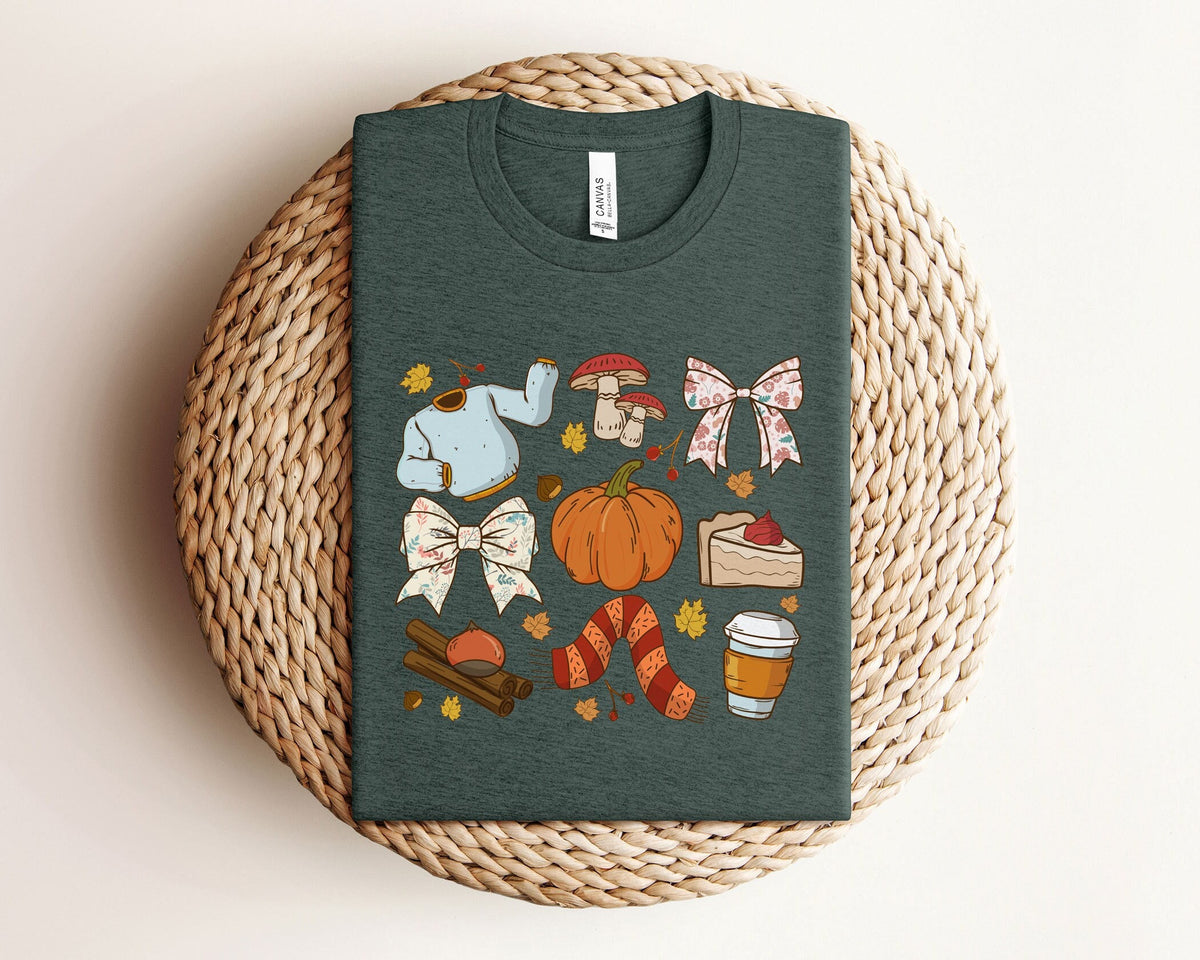 Fall Vibes T-Shirt - Cozy Fall Tee - Tis The Season Gift - Fall Pumpkin Shirt - Pumpkin Patch Tee - Fall Coffee Shirt - Autumn Leaves Tee