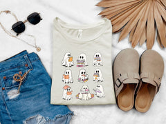 Ghosts Reading Books T-Shirt - Literary Ghost Tee -  Bookish Ghost Shirt - Spooky Book Shirt - Halloween Book Lover Gift - Librarian Shirt
