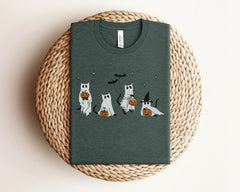 Black Cat Ghost T-Shirt - Halloween Cat Shirt - Spooky Cat Tee - Trick or Treat Cat Shirt -Haunted Cat Shirt - Cat Lover Gift - Spooky Ghost
