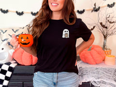 Ghost Coffee Shirt - Coffee Lover Gift - Spooky Ghost Tee - Little Ghost Shirt -  Spooky Season Gift - Fall Coffee T-Shirt - Halloween Tee