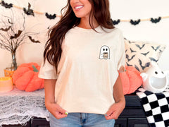 Ghost Coffee Shirt - Coffee Lover Gift - Spooky Ghost Tee - Little Ghost Shirt -  Spooky Season Gift - Fall Coffee T-Shirt - Halloween Tee
