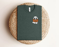 Ghosts Reading Book T-Shirt - Teacher Librarian Halloween Tee -  Bookish Ghost Shirt - Spooky Book Shirt - Book Lover Halloween Gift