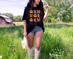 Coquette Western Fall T-Shirt - Howdy Pumpkin Tee - Thanksgiving Gift - Fall Country Shirt - Cowgirl Gift - Autumn Cowgirl Tee - Fall Lover