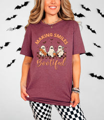 Making Smiles Bootiful T-Shirt - Halloween Dental Shirt - Spooky Dentist Tee - Trick or Teeth Shirt - Dental Squad Gift - Dental Assistant