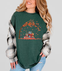 Fall Cats T-Shirt - Thanksgiving Cats Tee - Cat Lovers Shirt - Cat Fall Tree Tee - Autumn Cat Shirt - Pumpkins Shirt - Fall Vibes Shirt