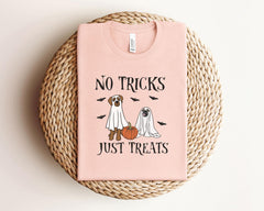 No Tricks Just Treats T-Shirt - Ghost Dogs Shirt - Fall Dogs T-Shirt - Halloween Dog Shirt - Trick or Treat Dog Shirt - Dog Lover Gift