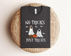 No Tricks Just Treats T-Shirt - Ghost Dogs Shirt - Fall Dogs T-Shirt - Halloween Dog Shirt - Trick or Treat Dog Shirt - Dog Lover Gift