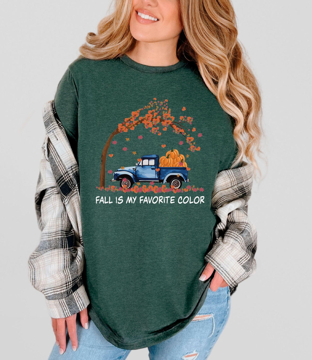 Fall Is My Favorite Color T-Shirt - Fall Vibes Shirt - Autumn Leaves Shirt - Fall Season Shirt - Rustic Fall Truck Shirt - Pumpkin Truck Tee