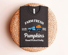 Farm Fresh Pumpkins T-Shirt - Fall Pumpkin Tee - Autumn Harvest Shirt - Pumpkin Season Gift - Pumpkin Patch - Autumn Tee - Farmhouse Fall