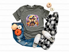 Baby Highland Cow Witch T-Shirt - Halloween Cow Tee - Western Halloween Gift - Spooky Season Shirt - Cow Lover Gift - Funny Halloween Shirt