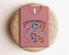 Let's Go Ghouls T-Shirt - Halloween Gift - Dancing Skeleton Tee - Country Skeleton Shirt - Spooky Season Tee - Dancing Halloween Tee