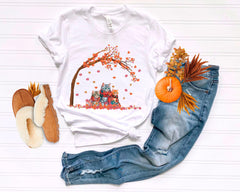 Fall Cats T-Shirt - Thanksgiving Cats Tee - Cat Lovers Shirt - Cat Fall Tree Tee - Autumn Cat Shirt - Pumpkins Shirt - Fall Vibes Shirt