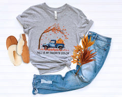 Fall Is My Favorite Color T-Shirt - Fall Vibes Shirt - Autumn Leaves Shirt - Fall Season Shirt - Rustic Fall Truck Shirt - Pumpkin Truck Tee
