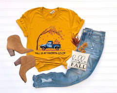 Fall Is My Favorite Color T-Shirt - Fall Vibes Shirt - Autumn Leaves Shirt - Fall Season Shirt - Rustic Fall Truck Shirt - Pumpkin Truck Tee