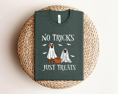 No Tricks Just Treats T-Shirt - Ghost Dogs Shirt - Fall Dogs T-Shirt - Halloween Dog Shirt - Trick or Treat Dog Shirt - Dog Lover Gift