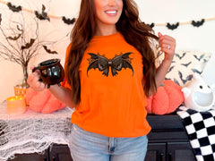 Gothic Bow T-Shirt - Halloween Bat Coquette Tee - Bats Lover Gift - Black Bow Shirt - Dark Shirt - Gothic Coquette Gift
