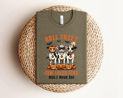 Bull Sheet Cow Club T-Shirt - Halloween Cow Tee - Spooky Cow - Funny Halloween Shirt - Witchy Cow Tee - Pumpkin Season Tee - Fall Cow Shirt