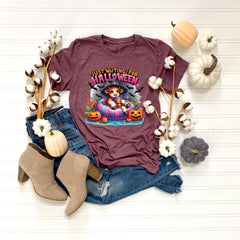 Just Waiting For Halloween T-Shirt - Highland Lover Gift - Spooky Cow Tee - Witchy Highland Cow Shirt - Halloween Vibes Tee