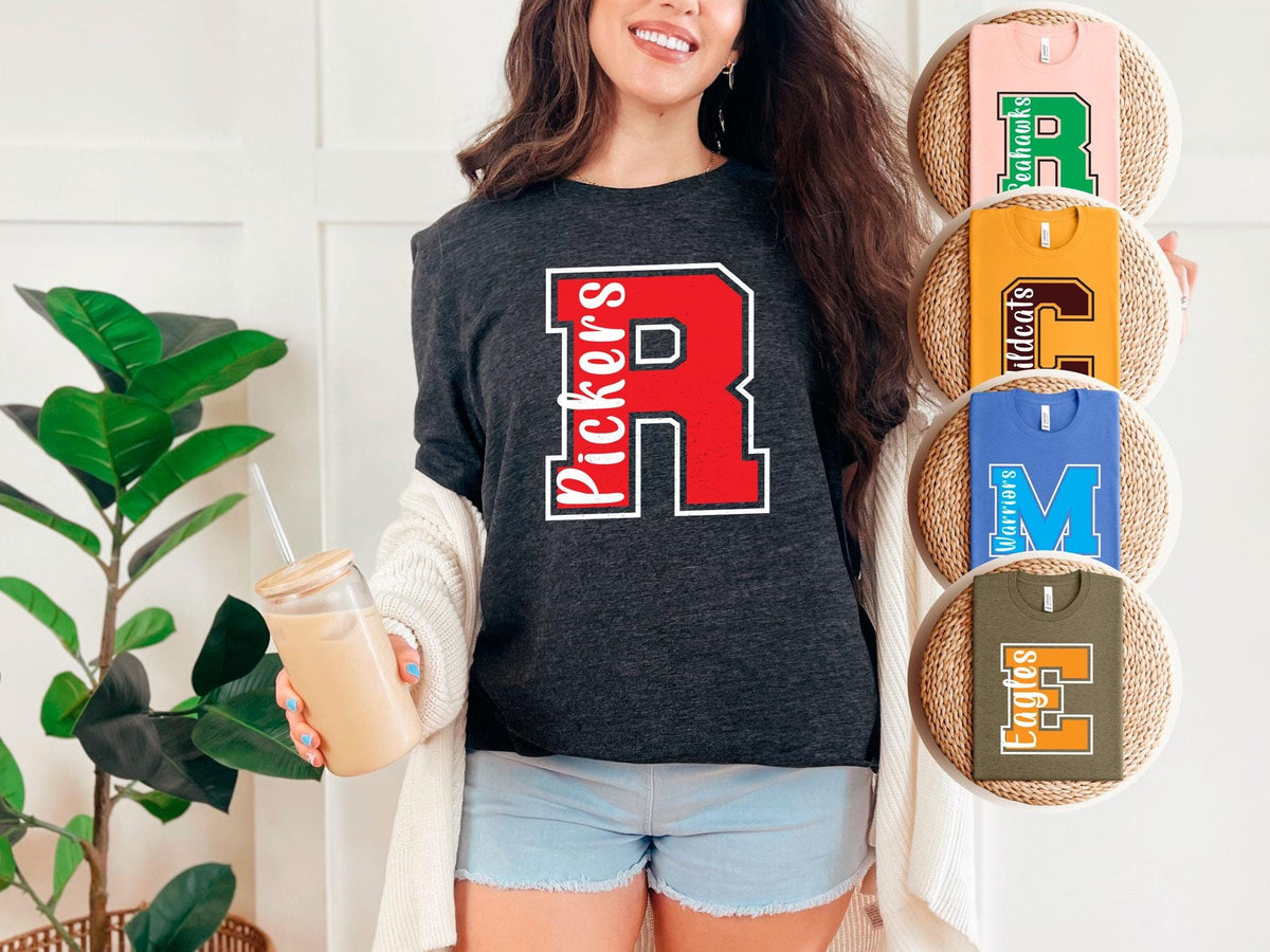 Custom School Team T-Shirt - Mascot Tee - Personalized School Team - Sports Team Tee - School Name Shirt - School Spirit Gift - Football Mom