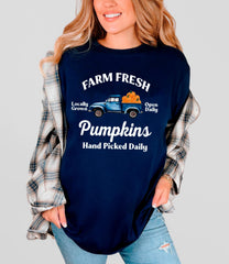 Farm Fresh Pumpkins T-Shirt - Fall Pumpkin Tee - Autumn Harvest Shirt - Pumpkin Season Gift - Pumpkin Patch - Autumn Tee - Farmhouse Fall