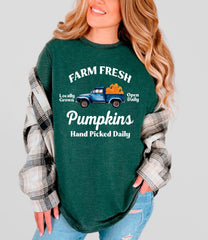 Farm Fresh Pumpkins T-Shirt - Fall Pumpkin Tee - Autumn Harvest Shirt - Pumpkin Season Gift - Pumpkin Patch - Autumn Tee - Farmhouse Fall