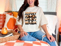 Spooky Mama Shirt - Mama Bow Halloween Tee - Spooky Season Gift - Spooky Vibes Shirt - Mama Bats Tee - Coquette Halloween T-Shirt