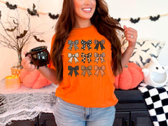 Fall Coquette Bow T-Shirt - Bow Lover Shirt - Gift For Halloween - Coquette Bow Shirt - Autumn Bows Tee - Halloween Party Tee