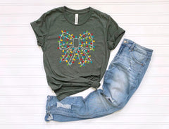 Coquette Bow Christmas Shirt - Christmas Lights Tee - Christmas Gift - Holiday Shirt - Girly Christmas Gift - Xmas Tee - Bow Lights Shirt