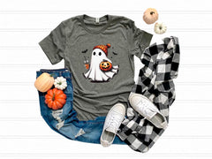 Ghost Coffee T-Shirt - Halloween Ghost Shirt - Trick or Treat Ghost Shirt - Spooky Season T-Shirt - Halloween Gift - Cute Fall Shirt
