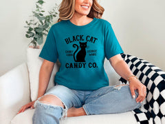 Black Cat Halloween Shirt, Halloween Shirt,  Black Cat Candy Co. Shirt, Trick or Treat Shirt, Funny Halloween Shirt , Halloween Cat Shirt