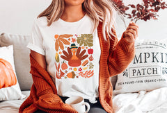 Boho Floral Turkey Shirt - Fall Turkey T-Shirt - Thanksgiving Shirts - Fall Shirts - Fall Vibes - Thanksgiving Shirt - Pumpkin Season Tee
