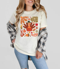 Boho Floral Turkey Shirt - Fall Turkey T-Shirt - Thanksgiving Shirts - Fall Shirts - Fall Vibes - Thanksgiving Shirt - Pumpkin Season Tee