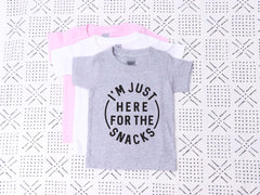 I'm Just Here For The Snacks Toddler Shirt - Vacation Family Tee - Funny Toddler Kids Shirt - Snack Lover - Toddler Party Shirt - Snack Time