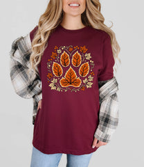 Dog Fall Shirts - Autumn Dog Paw T-Shirt - Dog Mom Fall Shirt - Fall Paw Shirt - Dog Lover Shirt - Thanksgiving Paw Dog Tee - Fall Gift