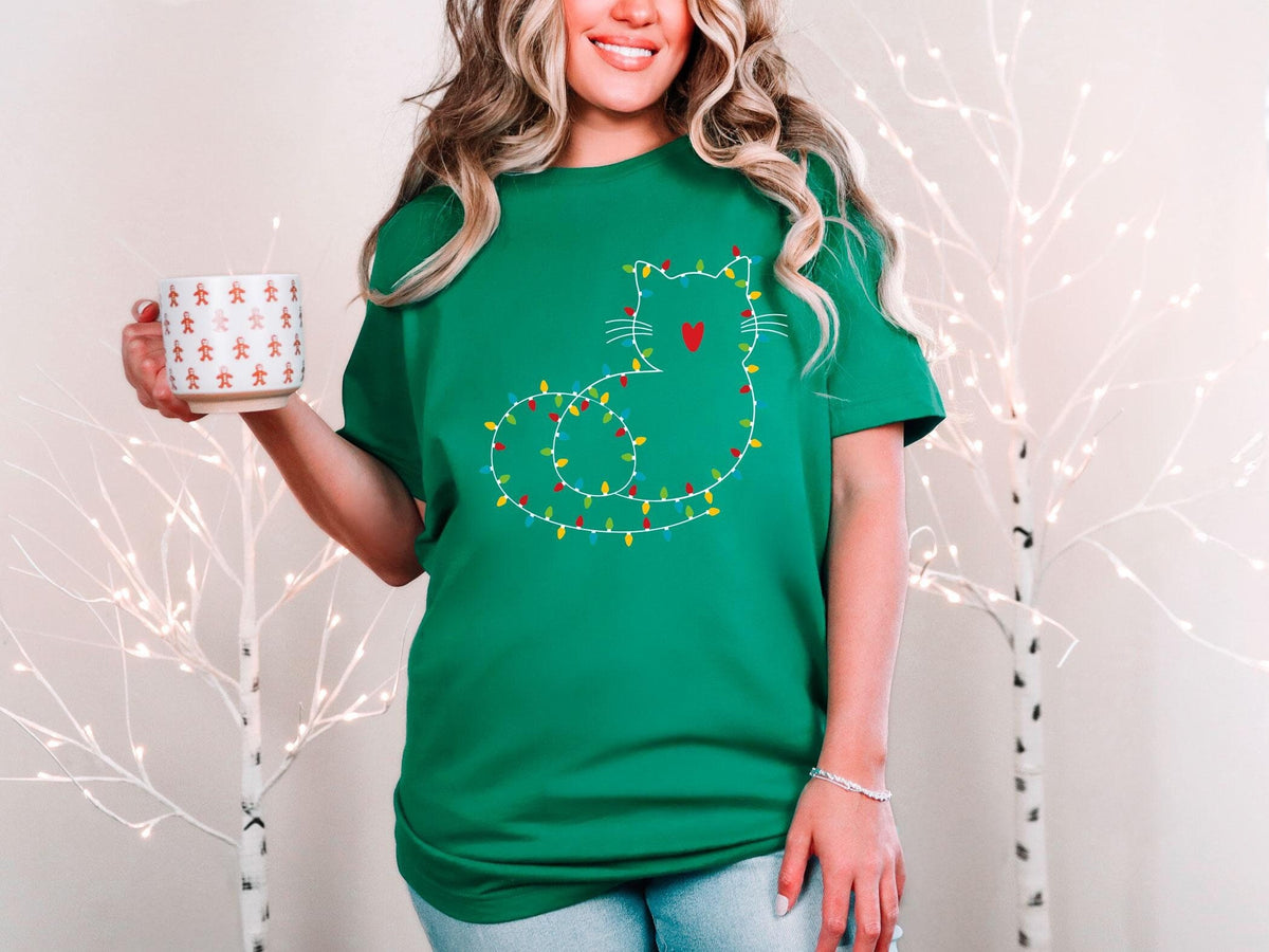 Christmas Cat T-Shirt - Kitten Christmas Tee - Cat Lover Shirt - Funny Christmas Gift - Cat Mom Tee - Cute Xmas Gift - Merry Catmas Shirt