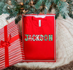 Custom Christmas T-Shirt - Personalized Name Tee - Holiday Name Shirt - Family Gift - Xmas Day Shirt - Christmas Outfit - Merry Christmas