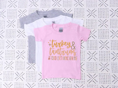 Kids Thanksgiving Shirts - Turkey and Tantrums T-Shirt - Kids Fall Shirts - Funny Toddler Thanksgiving Tees - Thanksgiving Gift