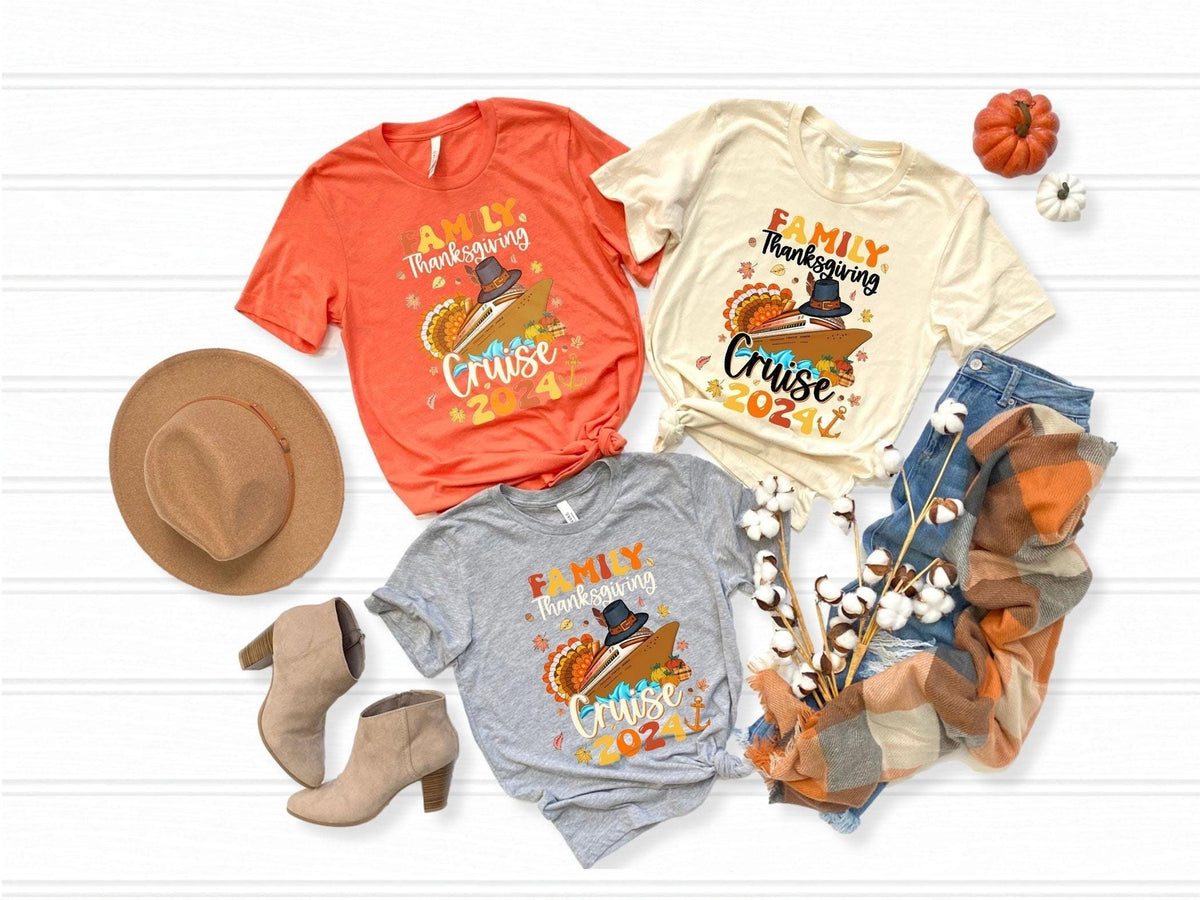 Thanksgiving Cruise T-Shirts - Thanksgiving 2024 Family Tees - Cruise Trip Shirt - 2024 Thanksgiving Crew - Thanksgiving Trip Gift