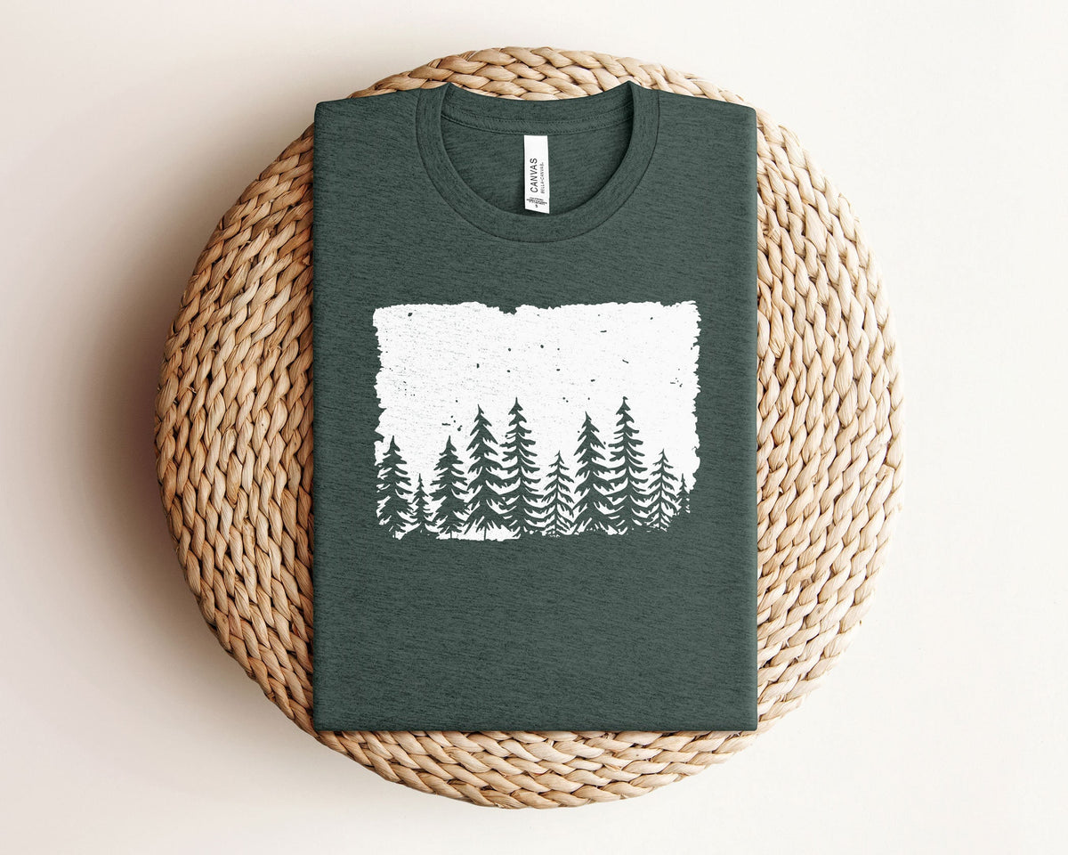 Pine Tree T-Shirt - Outdoor Adventure Tee - Pine Tree Silhouette Shirt - Camping Tee - Nature Lover T-Shirt - Mountain Life Tee - Forest Tee