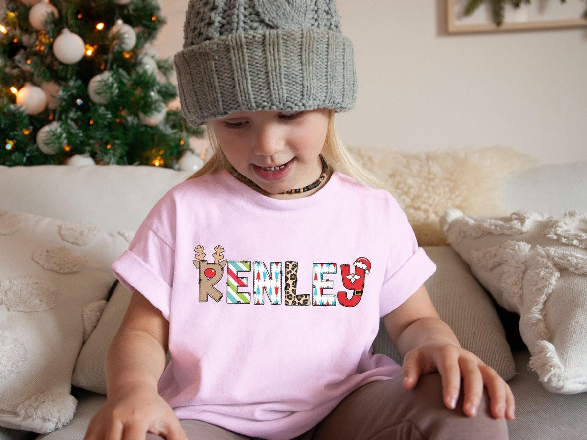 Custom Christmas Kids Shirt - Personalized Name Kids Tee - Holiday Name Shirt - Family Gift - Xmas Day Toddler Shirt - Christmas Outfit