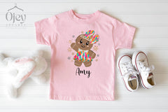 Christmas Kids Shirts - Youth Christmas T-Shirts - Custom Name Tee - Boys Girls Christmas Shirt - Christmas Gift - Gingerbread Shirt Name