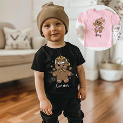 Christmas Kids Shirts - Youth Christmas T-Shirts - Custom Name Tee - Boys Girls Christmas Shirt - Christmas Gift - Gingerbread Shirt Name