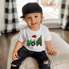 Christmas Tractor Bodysuit - Kids Christmas Shirt - Youth Toddler Christmas Tee - Boys Christmas Shirts - Farmer Kids Shirt - Christmas Gift
