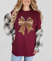 Christmas Gingerbread Shirt - Coquette Christmas Shirt - Christmas Bow T-Shirt - Christmas Gift - Gingerbread Shirts - Cute Christmas Gift